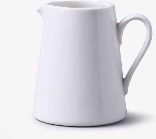 WM Bartleet & Sons 1750 Ceramic Straight Sided Jug, White, 160ml – 1