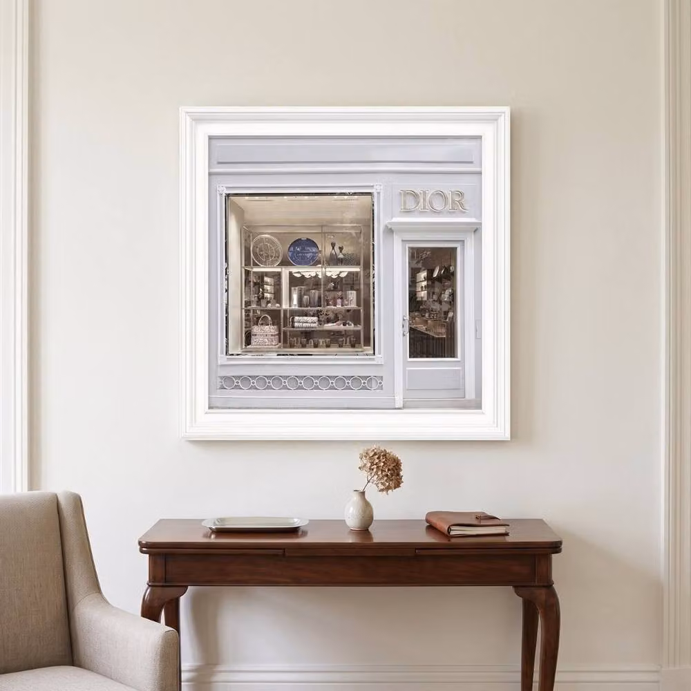 Dior Maison Boutique White Step Frame Luxury Wall Art Decor, W/H: 70 x 70 cm – 4