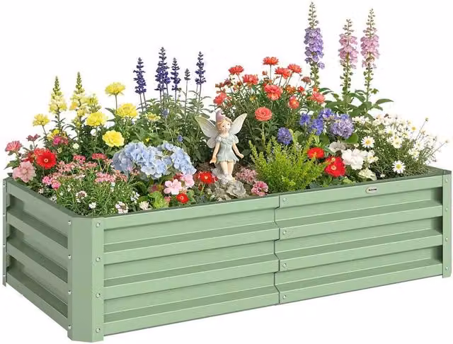 KORVIXA Green Raised Garden Bed Elevated Planter Box W/D/H: 120 x 60 x 30.5 cm – 1