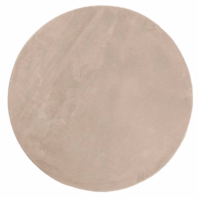 Berkfield Home HUARTE Round Short Pile Washable Rug in Sand and Brown, Diameter: 120 cm