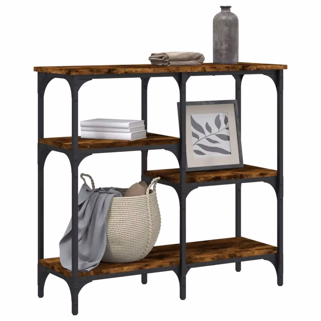 Berkfield Home Smoked Oak Console Table in Brown, W/D/H: 80 x 29 x 75 cm – 3