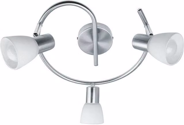 Netlighting SPOT 3 Light Multi Arm Semi Flush Ceiling Light in Grey and Nickel, W: 32 cm, D: 15 cm