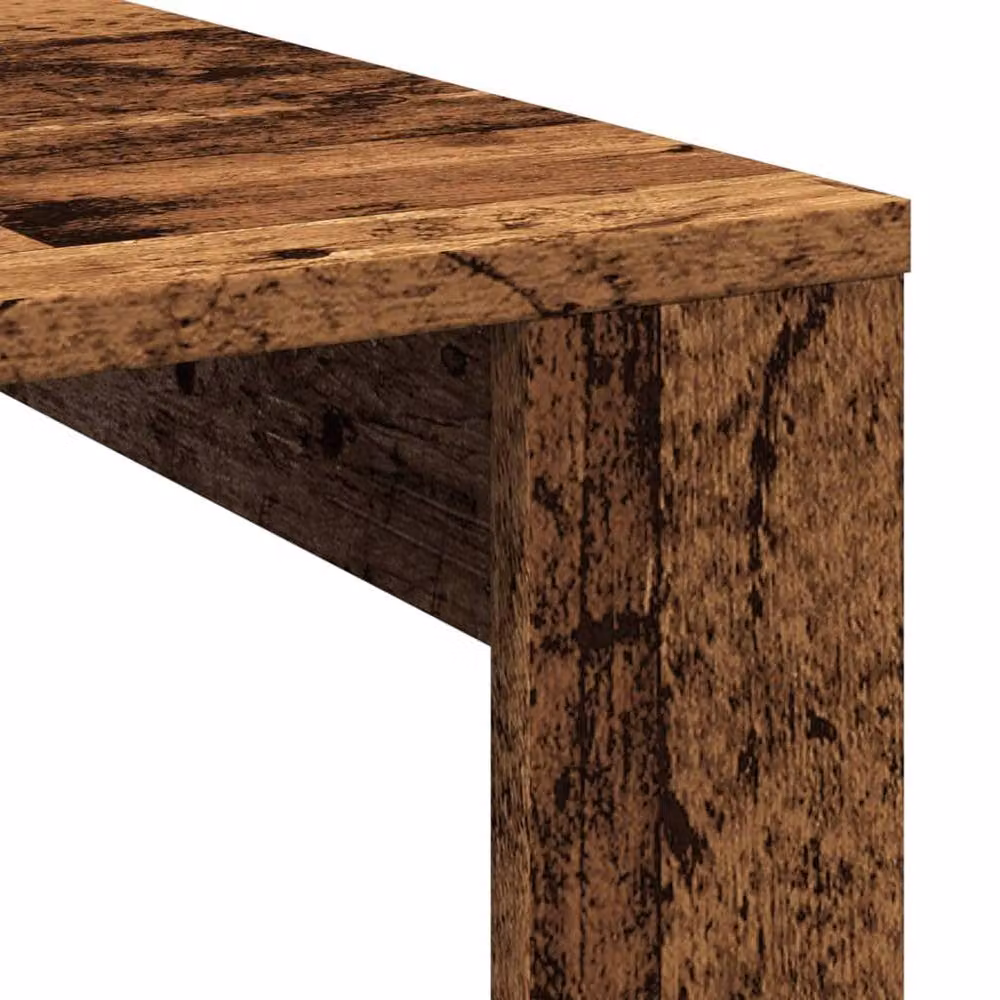 Berkfield Home Square Coffee Table in Brown Old Wood, W/D/H: 100 x 100 x 35 cm – 4