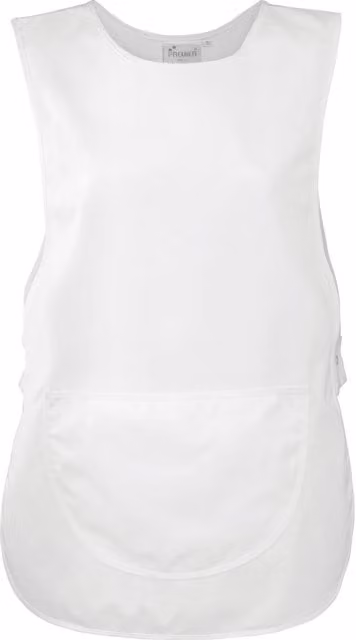 Premier Women's Poly Cotton Pocket Tabard Workwear in White, Size: XL – 1