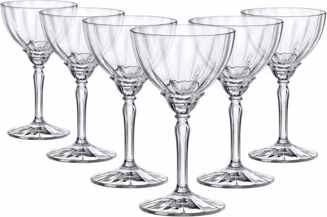 Bormioli Rocco Florian Cocktail Glasses, Clear, 240ml, Set of 6