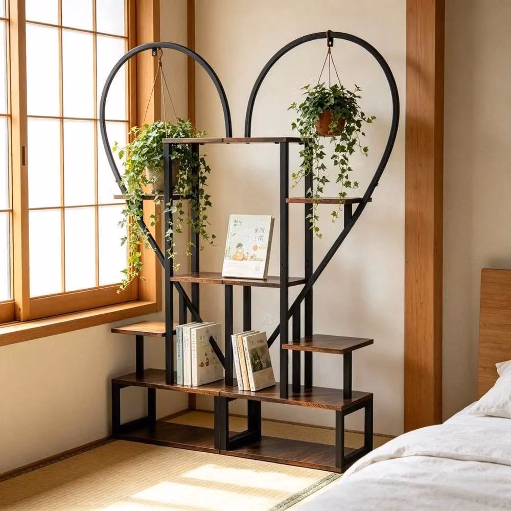 EONLION 6 Tiered Black Metal Ladder Plant Stand – 4