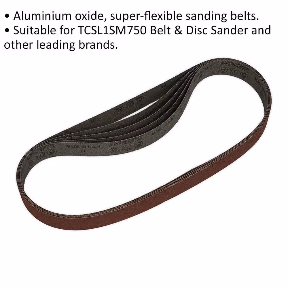 Loops 5 Pack 80 Grit Aluminium Oxide Slim Detail Sanding Belts, Brown – 2