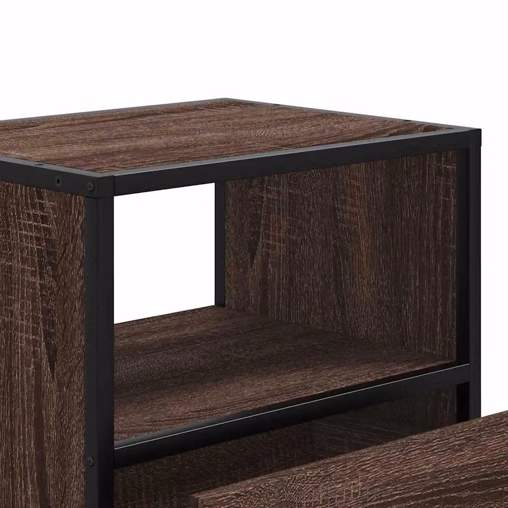 Berkfield Home Wall-mounted Bedside Cabinet in Brown Oak, W/D/H: 40 x 31 x 39.5 cm – 7
