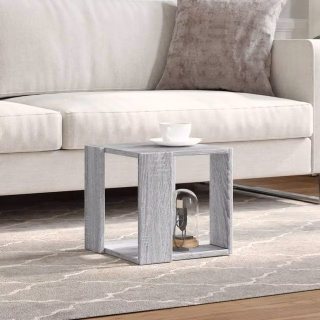 Berkfield Home Grey Sonoma Decorative Square Coffee Table, W/D/H: 32 x 32 x 30 cm