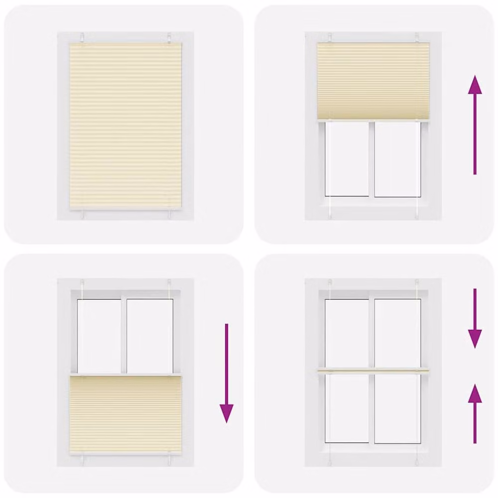 Berkfield Home Single Pleat Polyester Blind in Beige, W: 100 cm, H: 100 cm
