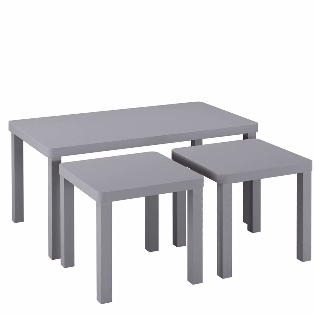 Kelvenix Grey Wooden Nesting Coffee Tables, Set of 3 – 2