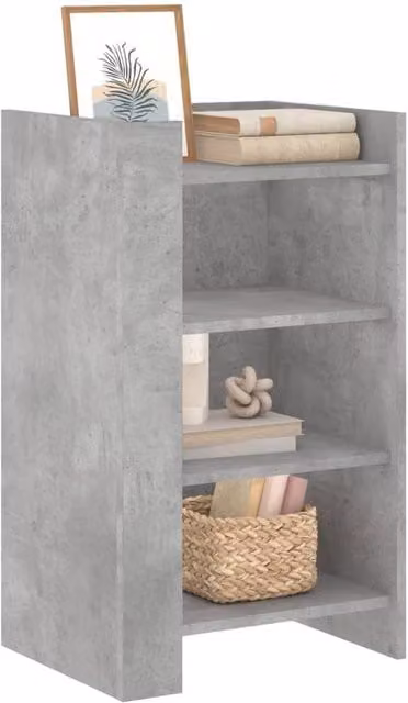 Berkfield Home Concrete Grey Abstract Sideboard in Engineered Wood W/D/H: 45 x 35 x 75 cm