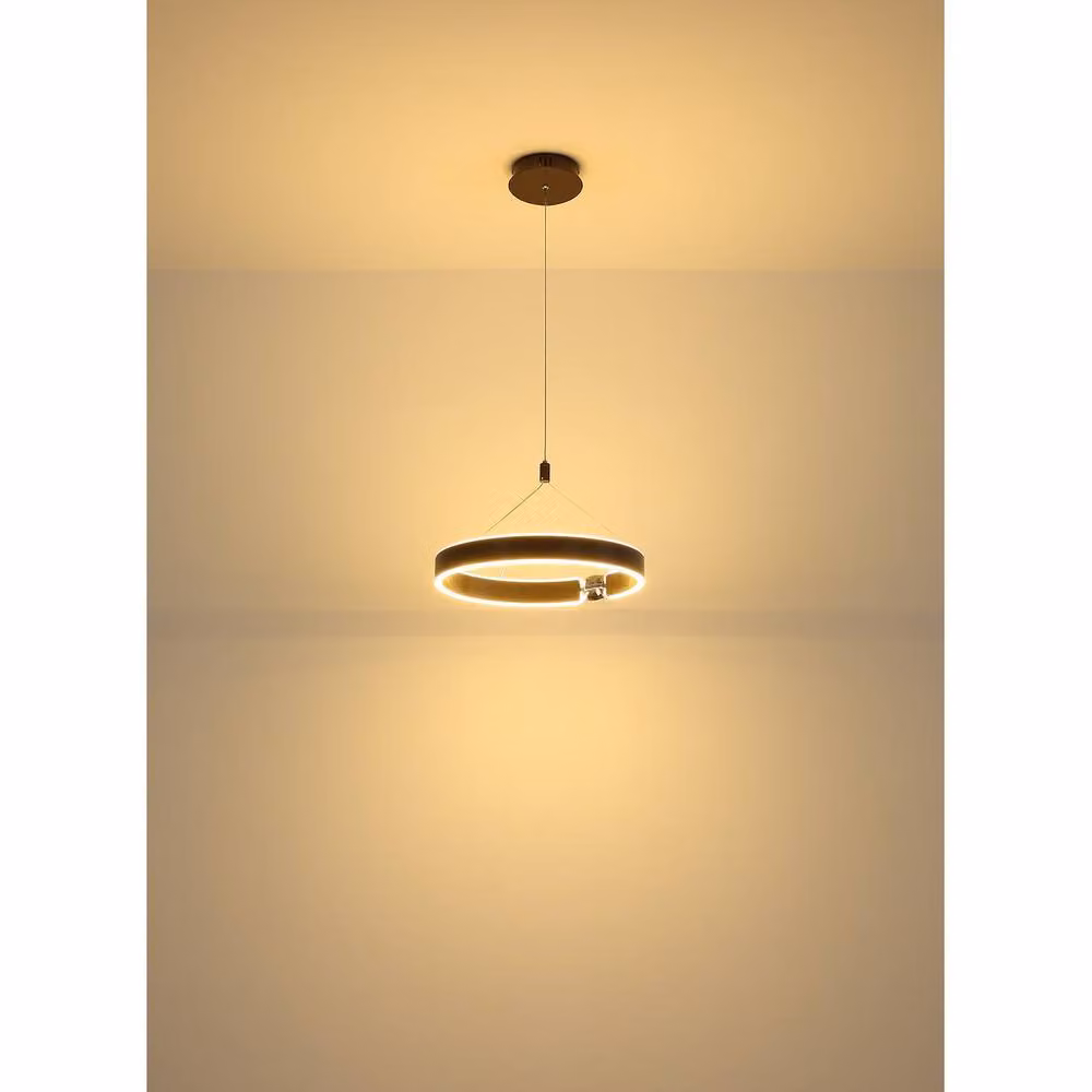 Netlighting Hendricks LED Pendant Ceiling Light in Bronze and Brown with Warm White 3000K Light – 2
