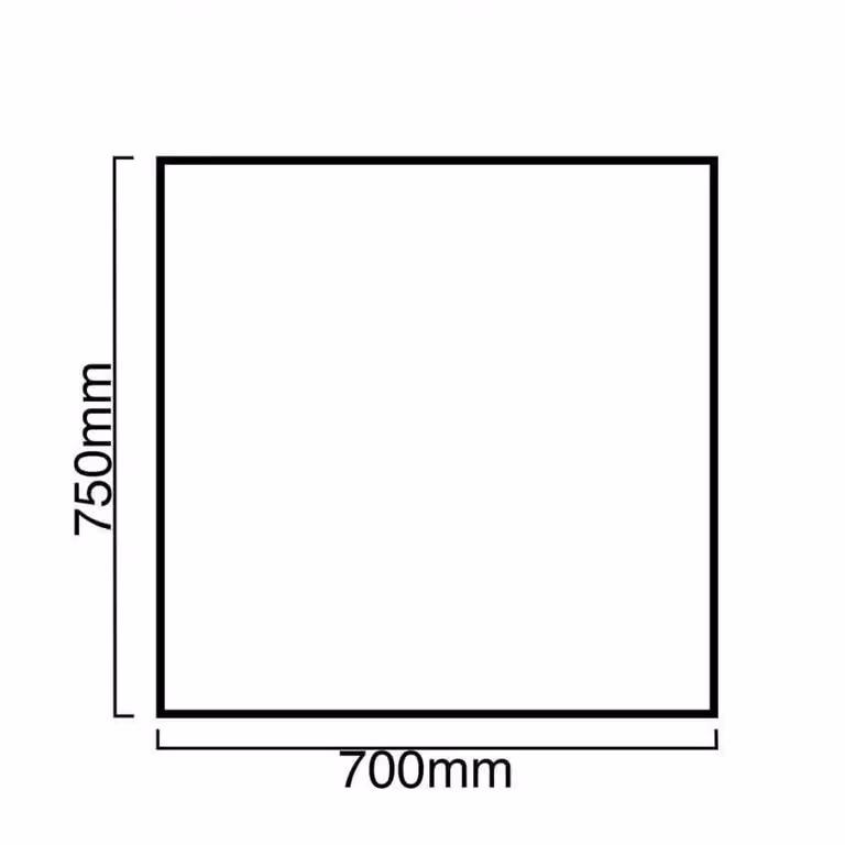 SIA Grey Toughened Glass Kitchen Splashback, W: 70 cm, H: 75 cm
