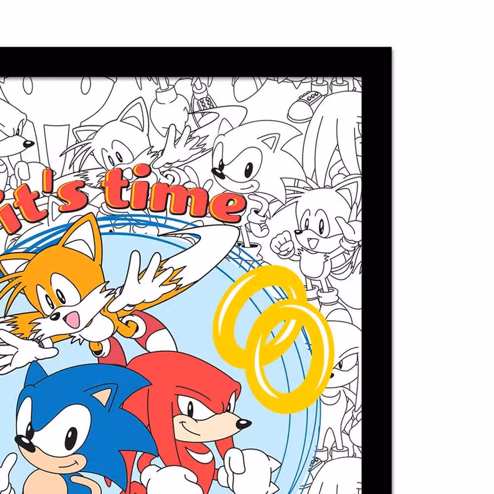 Sonic the Hedgehog It's Time To Be Serious Multicolour Framed Paper Poster – 2