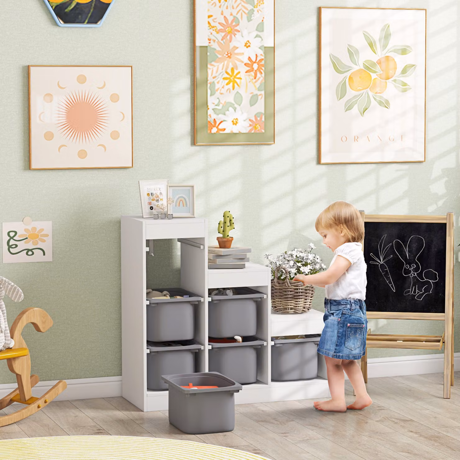 AIYAPLAY Three-Layer Toy Storage Organiser for Children in Grey – 2