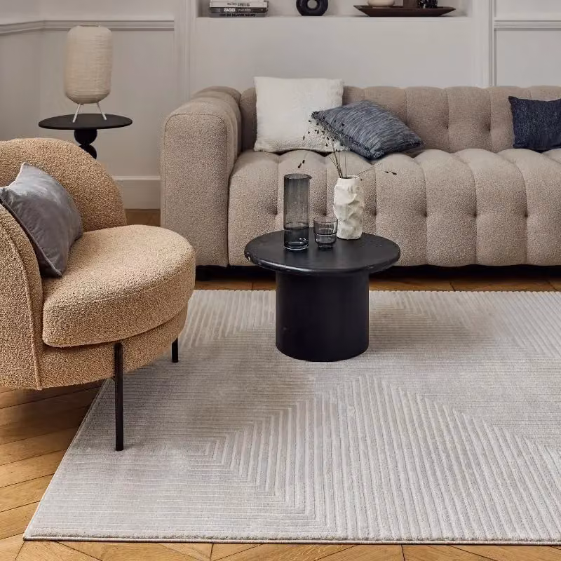 THE RUGS Carmel Modern Geometric Area Rug in Beige, Stain Resistant, W: 120 cm x L: 170 cm – 4