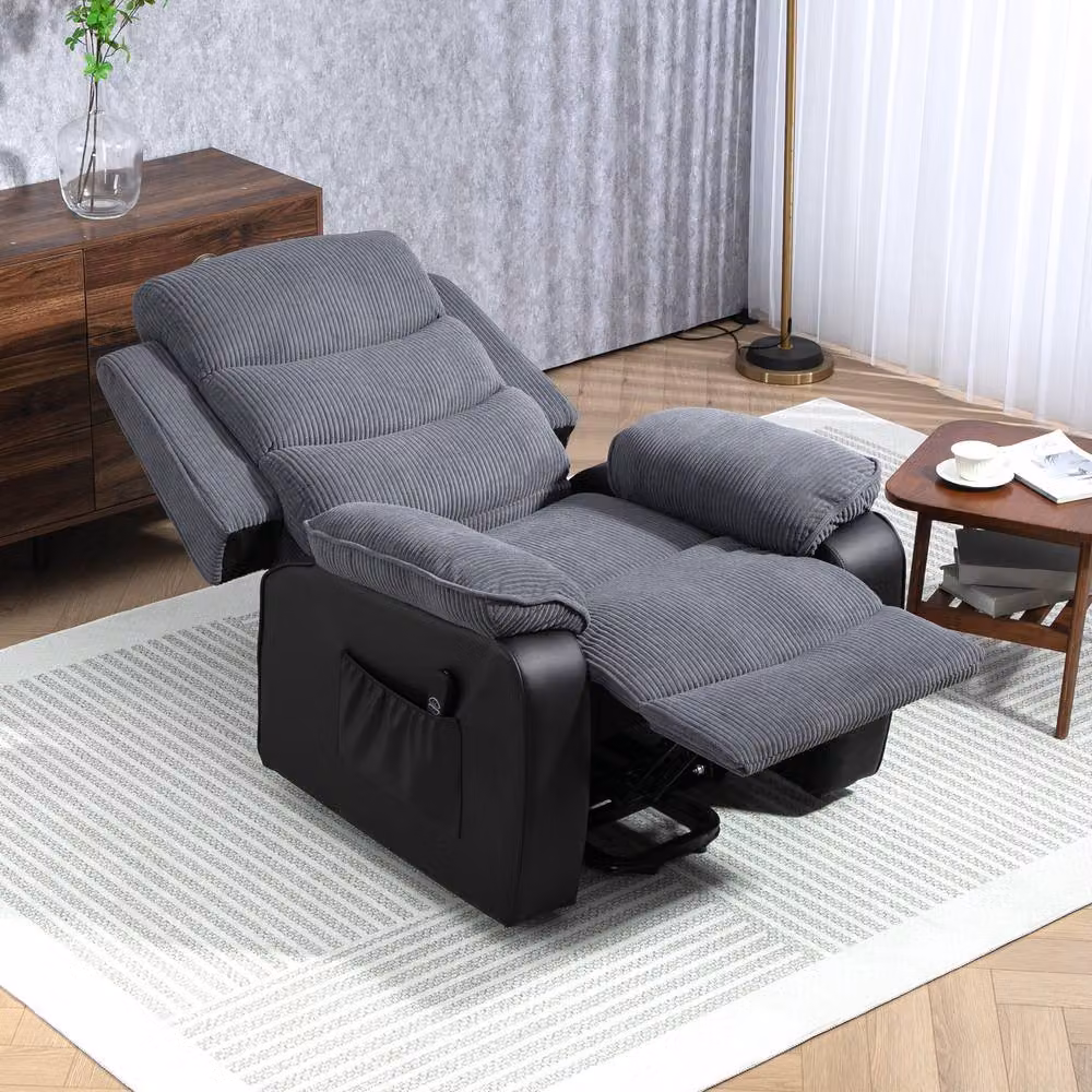 STILVORA Dark Grey Electric Lift Recliner Armchair with USB – 2
