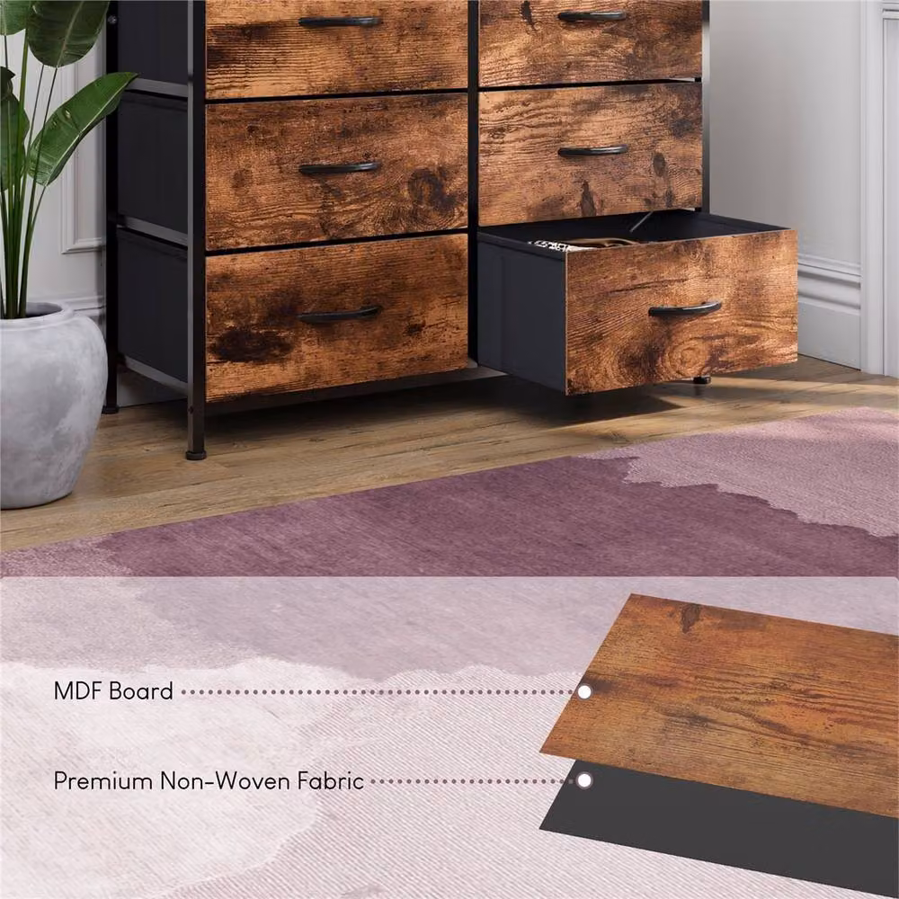 SPETLEK 6 Drawer Fabric Chest in Brown – 2