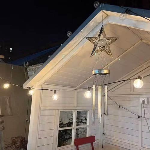 Ark Mat Black Outdoor String Festoon Lights with Remote Control, Warm White 2200K Dimmable LED Bulbs, IP44 Waterproof, 40m – 6