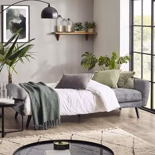Julian Bowen Monza Grey Fabric Click Clack Sofa Bed