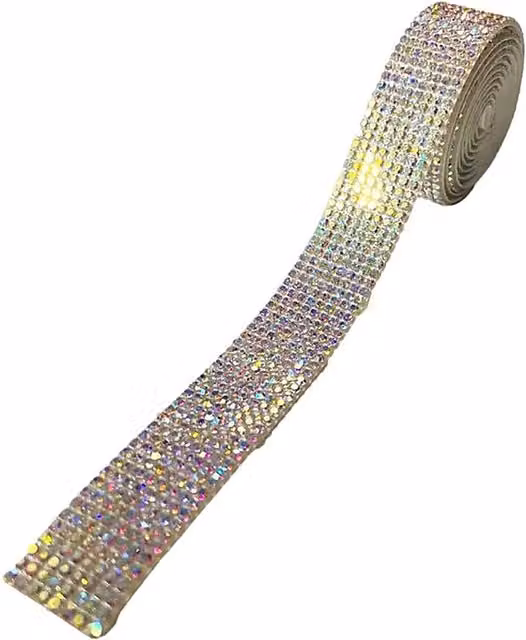 Syntego AB Rainbow Sparkly Self Adhesive Rhinestone Roll, Multicolour, 1 Yard