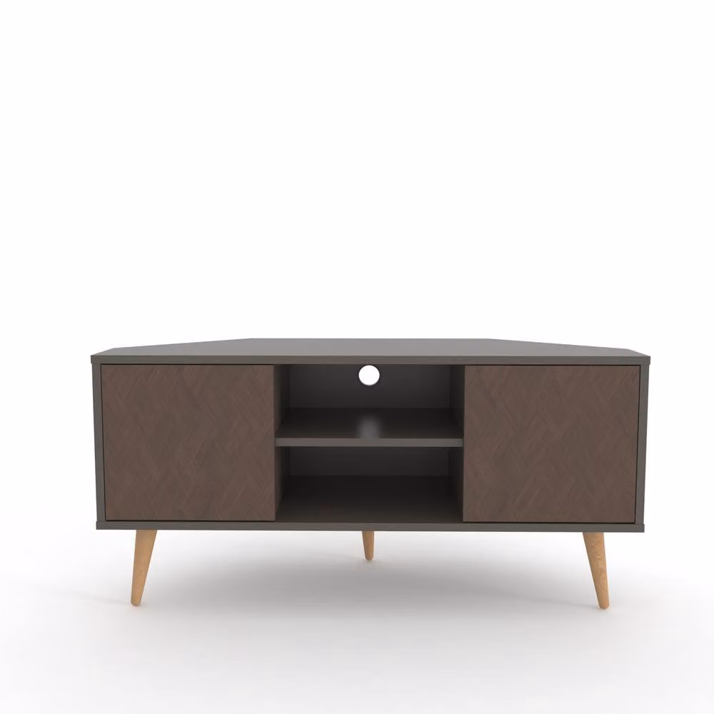 Decorotika Lesson Corner TV Unit in Brown and Multicolour, Width: 120 cm – 2
