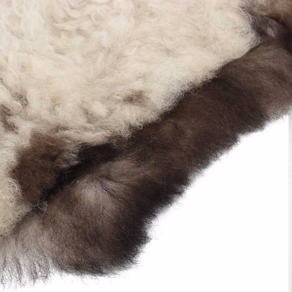 Berkfield Home Multicolour Real Sheep Leather Fur Rug, W: 70 cm, D: 100 cm – 4