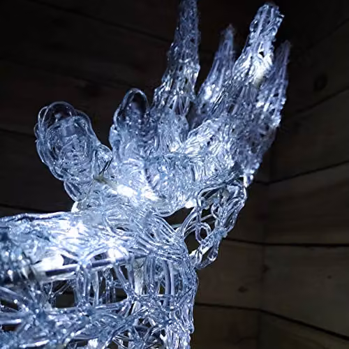 Premier White LED Acrylic Reindeer for Indoor and Outdoor Christmas Decoration – 3