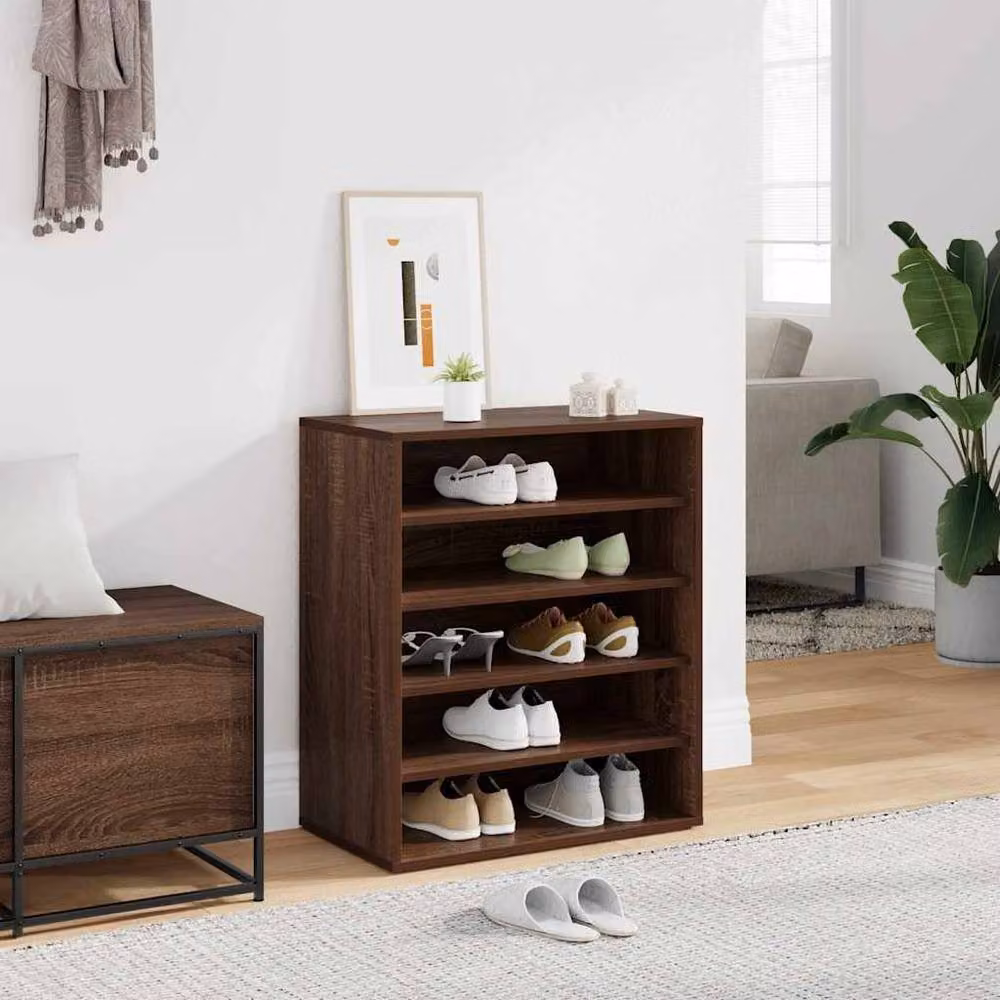 Berkfield Home Modern Shoe Cabinet in Brown Oak, W/D/H: 60 x 35 x 70 cm – 2