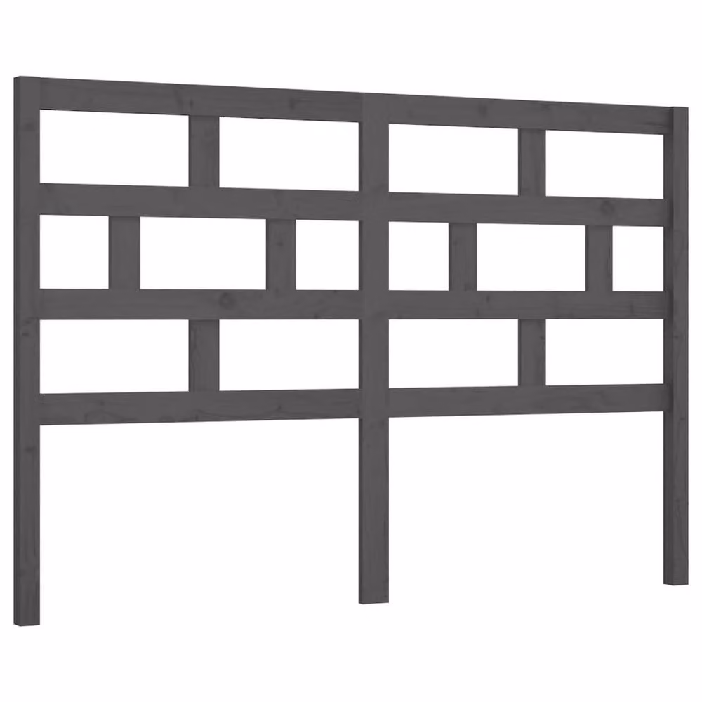 Berkfield Home Beautiful Modern Grey Solid Pine Wood Bed Headboard W/D/H: 141 x 4 x 100 cm – 2