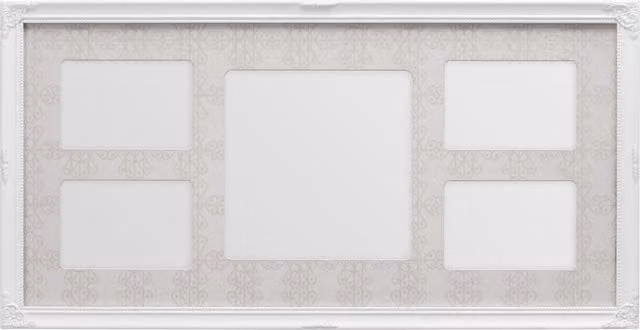 Premier Housewares Multi Photo Frame, White, Square Wall Frame for 5 Photos – 1