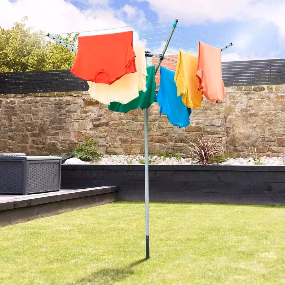 VOGREX 60M 4-Arm Rotary Outdoor Washing Line in Silver – 2