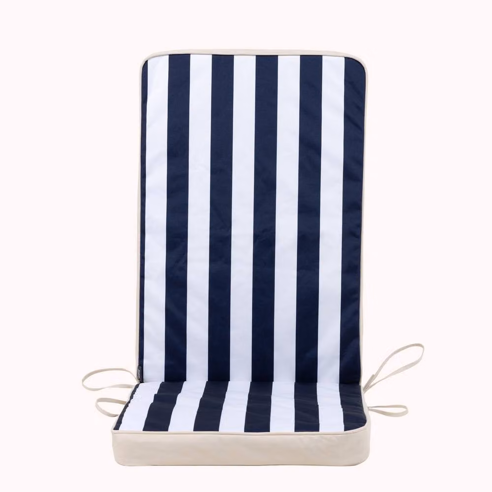 icon Outdoor High Back Seat Cushion in Navy and White Maritime Design – 2
