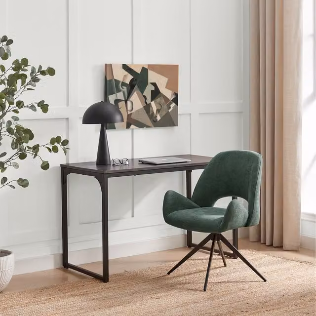 FurnitureboxUK Layla Green Fabric Swivel Office Chair