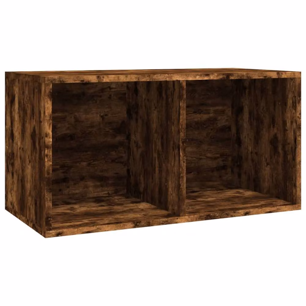 Berkfield Home Vinyl Storage Box in Smoked Oak Brown, W/D/H: 71 x 34 x 36 cm – 2