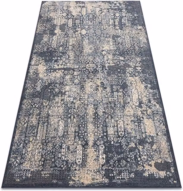 RugsX Vintage Hand-Knotted Wool Rug in Blue, W: 120 cm, L: 170 cm