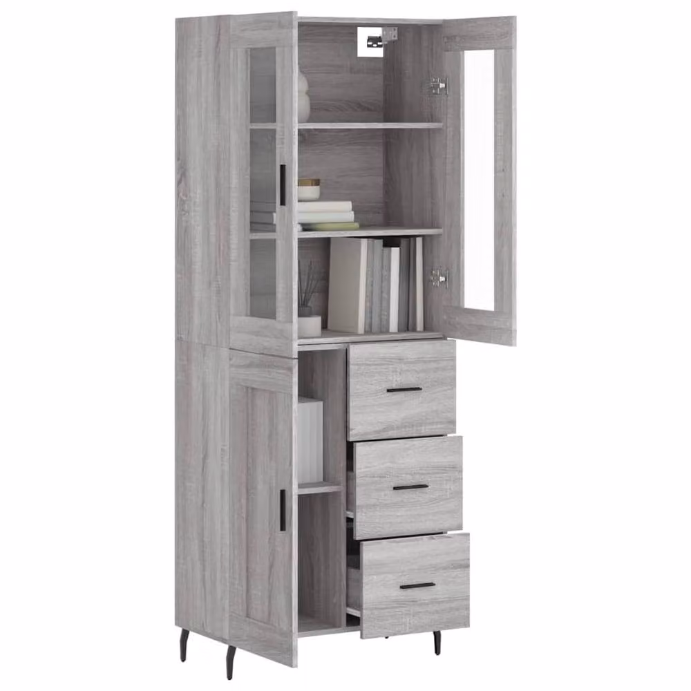 Berkfield Home Grey Sonoma Highboard, H 180 x W 69.5 x D 34 cm – 3
