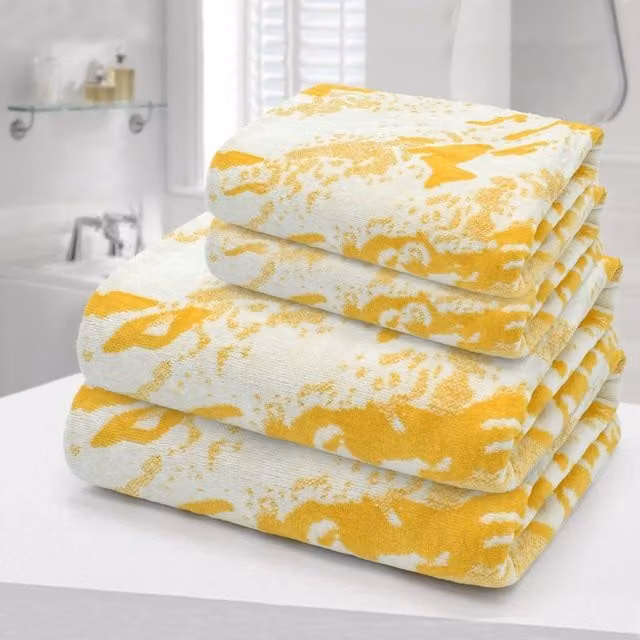 Velosso Gold Marble Printed 100% Cotton Towels