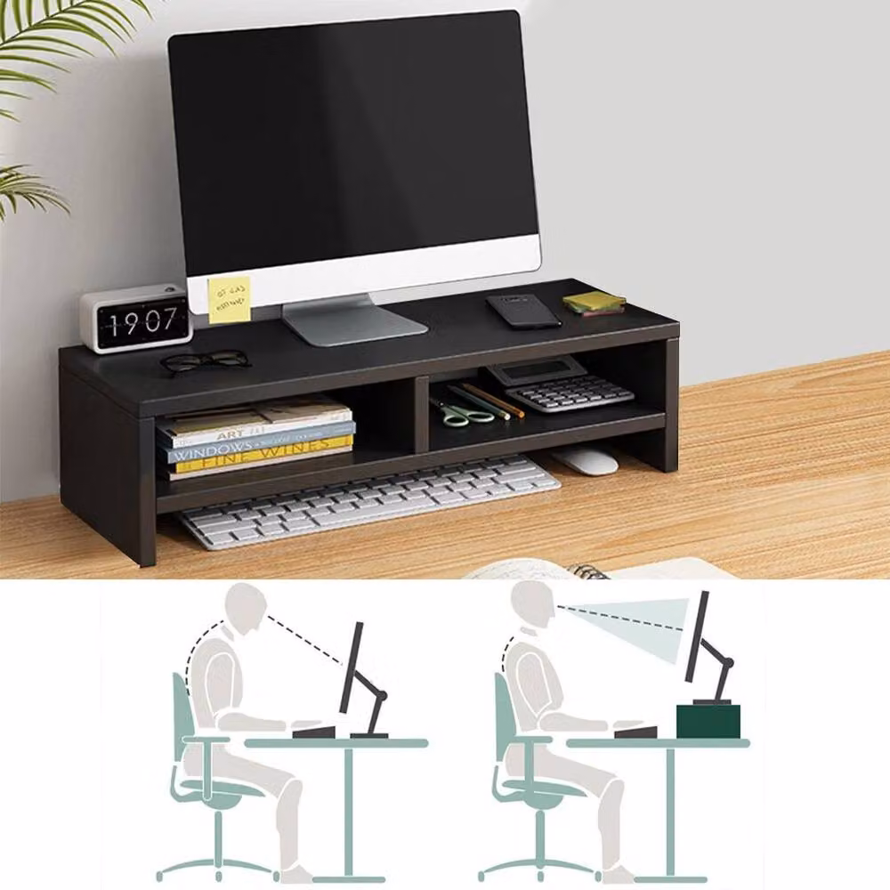 Kelvenix Black 2 Tier Large Computer Desktop – 3