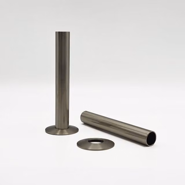 Lux Heat Brushed Nickel 130mm Pipe Sleeving Kit in Satin Nickel Stainless Steel