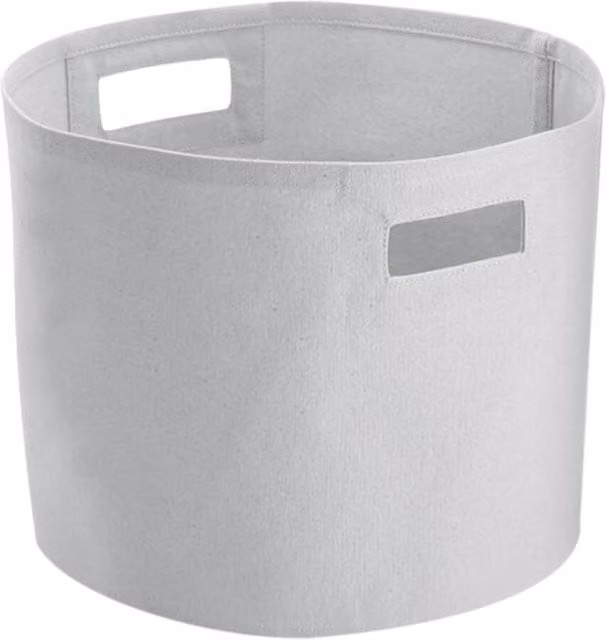 Westford Mill Canvas Storage Basket with Handles in Grey