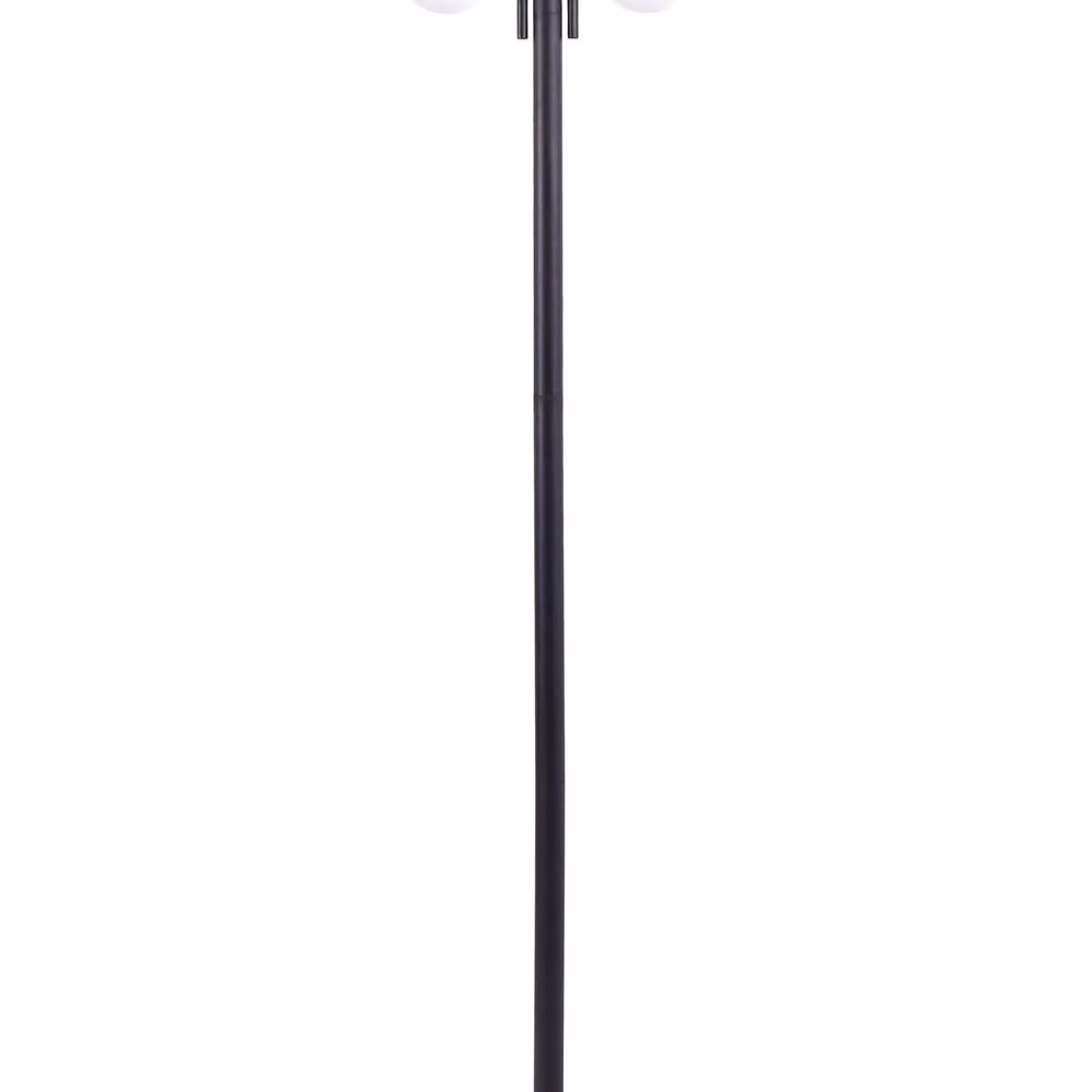 Wyld and Coco Black 2-Light Aluminium Garden Lamp Post with Synthetic Shade – 2