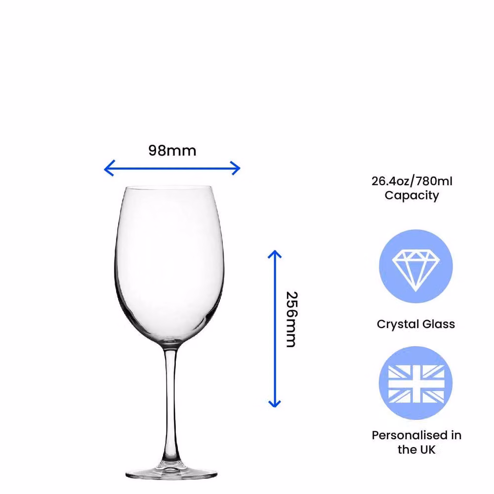 Uniqueful Personalised Engraved Giant Wine Glass in Clear Glass – 2
