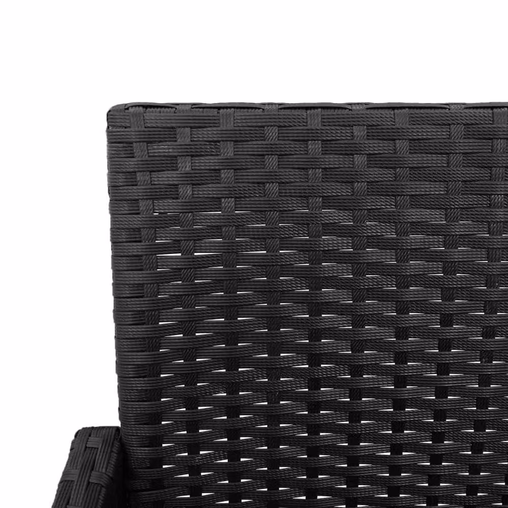 Berkfield Home Modern Black Poly Rattan and Steel Garden Bar Stools, Set of 2 – 6
