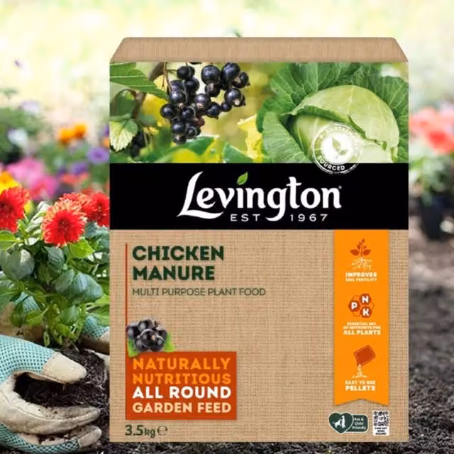 Levington Organic Chicken Manure Plant Food Pellets for Flowers, Fruit and Vegetables, 3.5kg