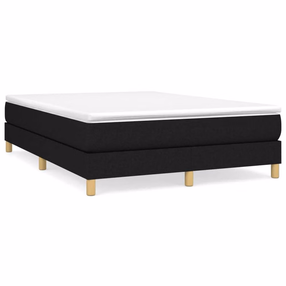 Berkfield Home Durable Box Spring Bed Frame in Black Fabric, W/D/H: 135 x 190 x 25 cm – 3