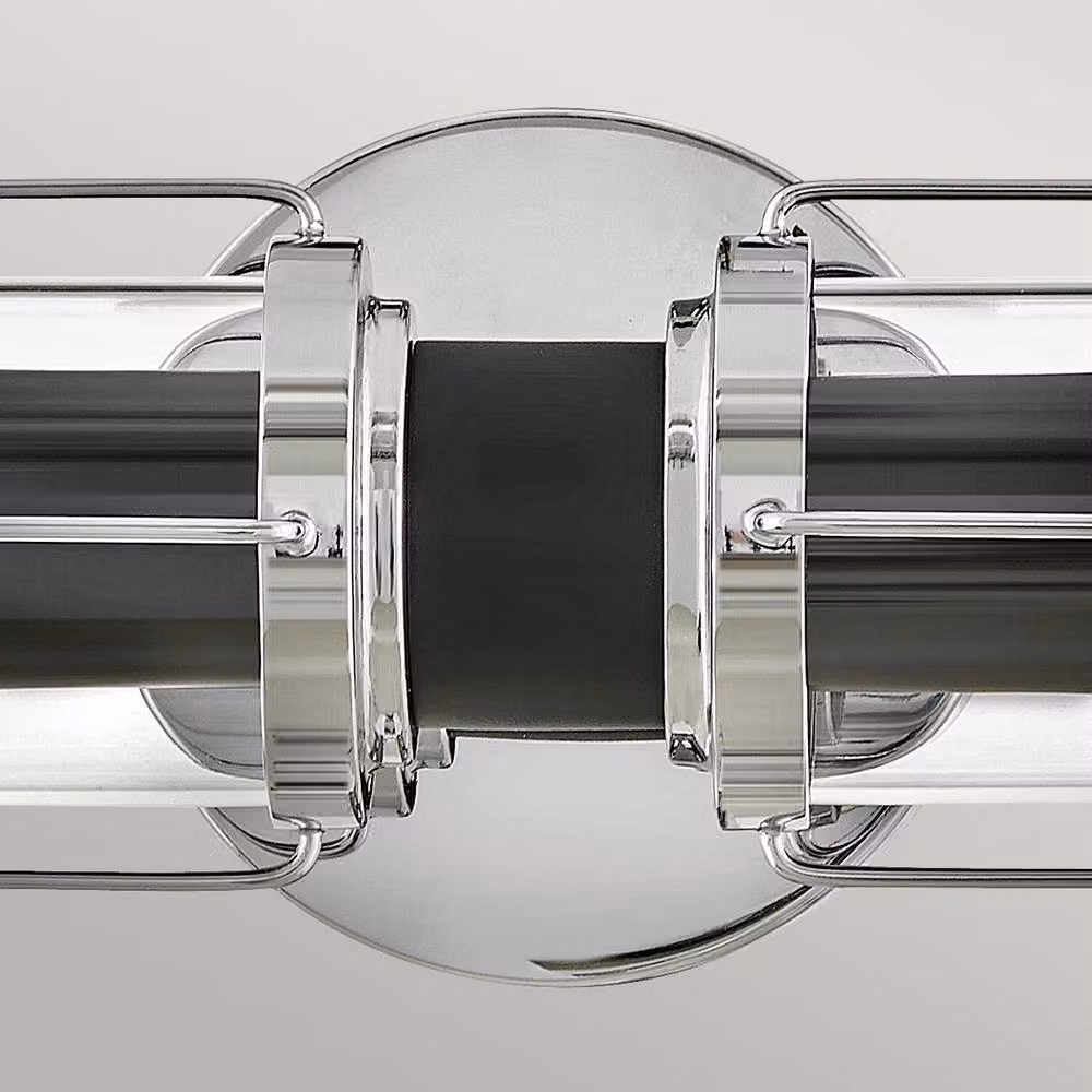 Netlighting Masthead 2 Light Modern Outdoor Wall Light in Grey with Polished Chrome and Black Finish, IP44 Rated – 3
