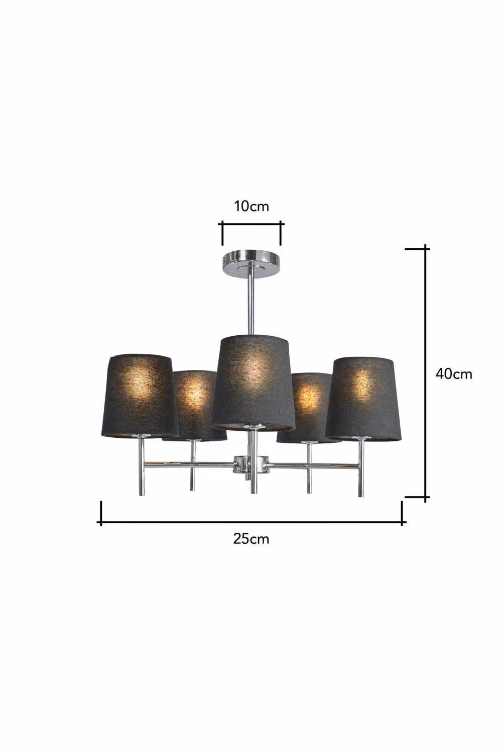 BHS Lighting Mira Modern Semi Flush Ceiling Light in Silver – 2