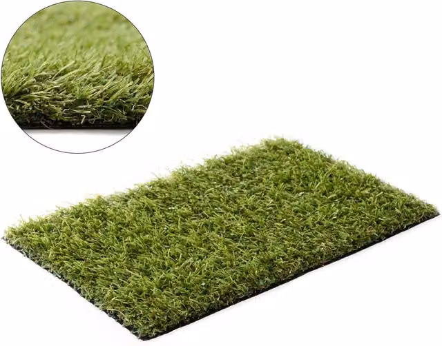 RugsX Yara Artificial Grass Rug in Green, W/D/H: 100 x 100 x 1 cm